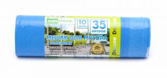 Пакеты для мусора с завязк. MIRPACK DELUXE Синие 35л (10шт.в рулоне)(30рул.в уп.)