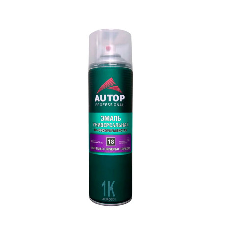 AUTOP Эмаль акриловая универсальная высокоукрывистая AUTOP Professional №18, черный матовый, аэрозол