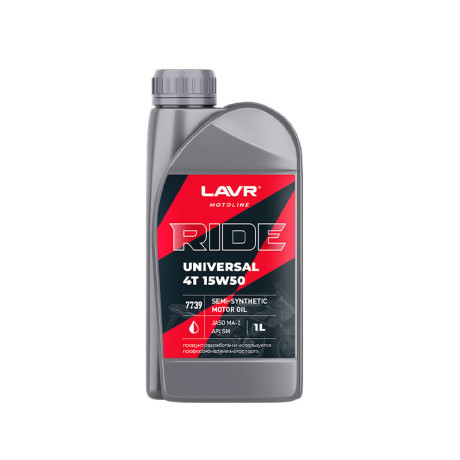 Масло моторн. LAVR RIDE UNIVERSAL 4Т 15W-50 SM MA/MA2 1л
