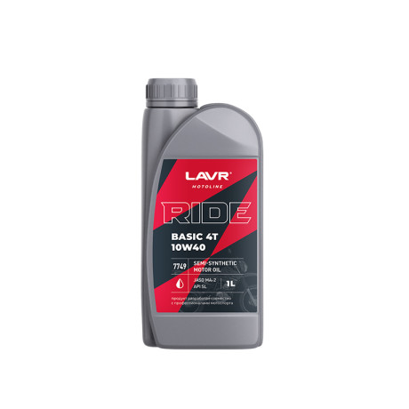Масло моторн. LAVR RIDE BASIC 4T 10W-40 SL 1л