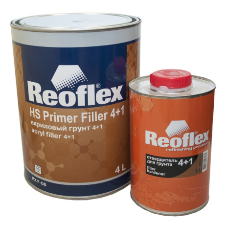 Грунт 4+1 акрил REOFLEX Серый (4л+отв.1л) (к-т)