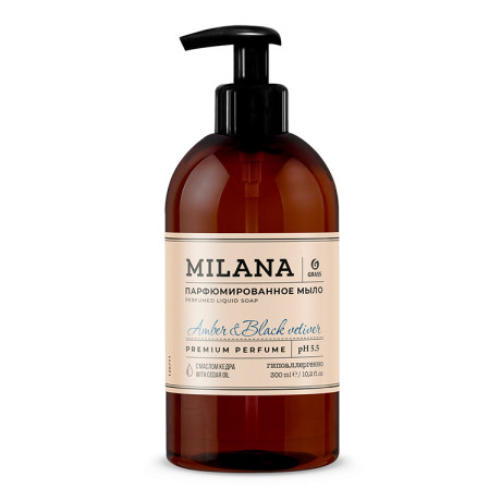 Мыло жидкое GraSS Milana "Amber&Black Vetiver" 300мл