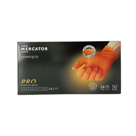 ПЕРЧАТКИ НИТРИЛОВЫЕ Mercator GOGRIP оранжевые, размер XL (50шт=1уп)