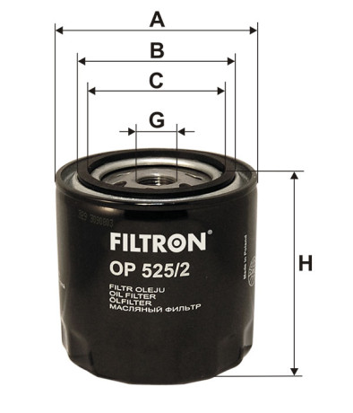 FILTRON OP 525/2 Фильтр масл (OC145) SEAT {Arosa1.7SDI97-} {Cordoba1.7SDI97-99} {FeliciaI1.9D95-98}