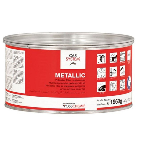 Шпатлевка с алюм. CAR SYSTEM Metallic 2кг (банка)