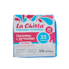 Пакеты с ручками 35л./25шт. синие LА CHISTA